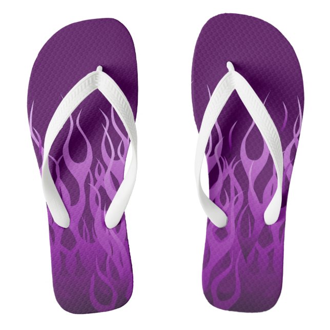 Classic Pin Stripe Style Racing Flames Thongs (Footbed)