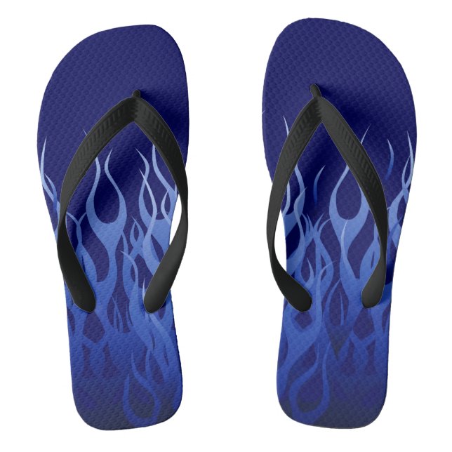 Classic Pin Stripe Style Racing Flames Thongs (Footbed)