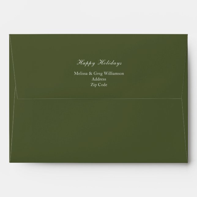 Classic Pine Green Holiday  Envelope (Back (Top Flap))