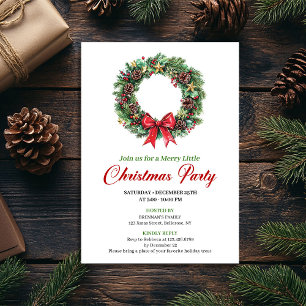 Classic Pine Wreath Christmas Party Invitation