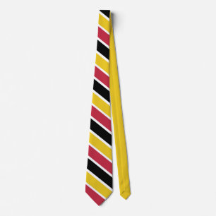 Classic Pink Black Yellow Angled Stripe Pattern Tie