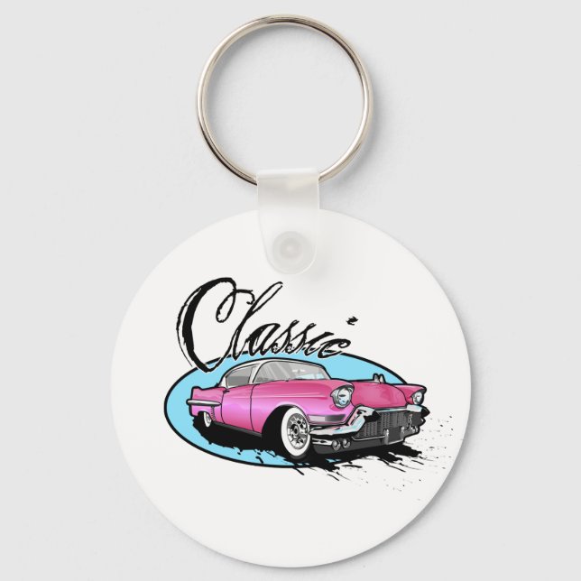 Classic Pink Cadillac Key Ring (Front)