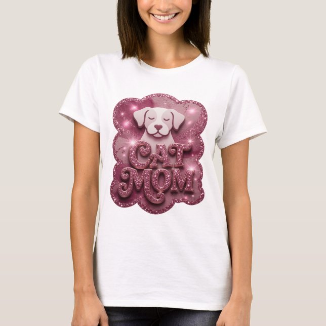Classic Pink CAT MOM Statement Tee (Front)
