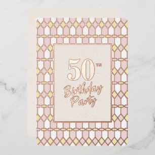 Classic Pink Elegant Rose Foil 50th Birthday Party
