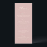 Classic Pink Elegant Wedding Menu<br><div class="desc">Classic wedding menus featuring a simple and timeless design with elegant script and traditional serif fonts.</div>