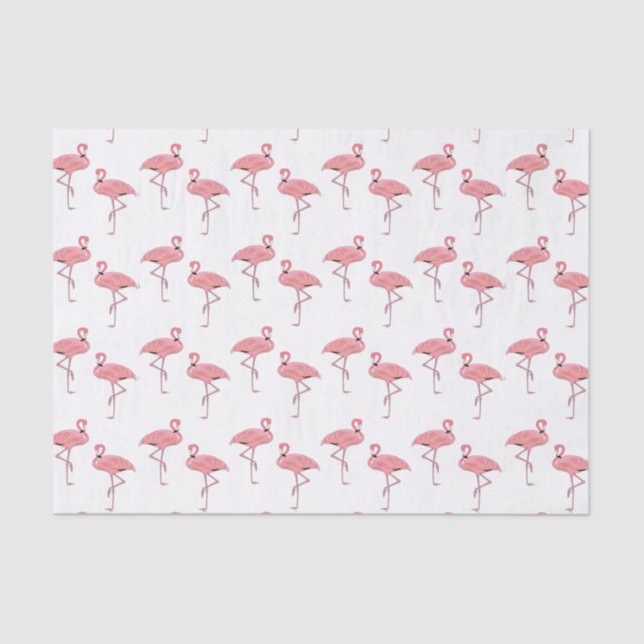 Classic Pink Flamingo Pattern Tissue Paper (Front)