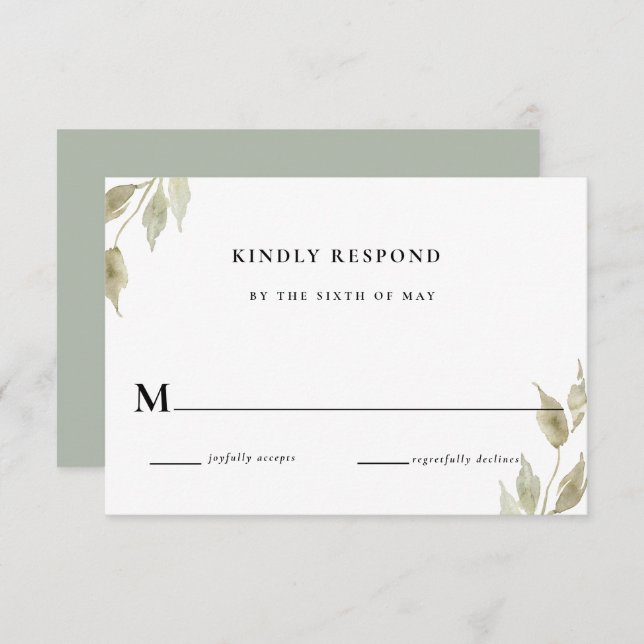 Classic Pink Floral Wedding RSVP Reply Invitation (Front/Back)