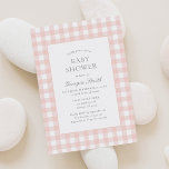 Classic Pink Gingham Girl Baby Shower Invitation<br><div class="desc">Invite friends and family to share in the joy of your little one's arrival with this elegant pink gingham baby shower invitation.</div>