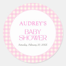 Classic Pink Gingham Girl Baby Shower