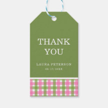 Classic Pink Green Thank You Family Party