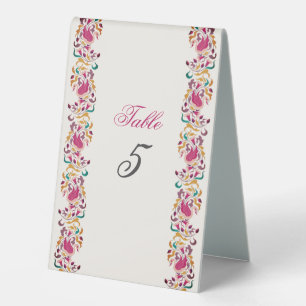 Classic Pink Green Yellow Floral Swan Bird Wedding