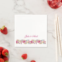 Classic Pink Green Yellow Floral Swan Bird Wedding