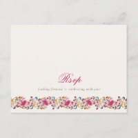 Classic Pink Green Yellow Floral Swan Bird Wedding