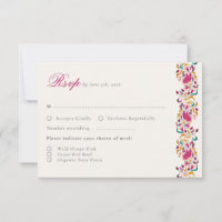 Classic Pink Green Yellow Floral Swan Bird Wedding