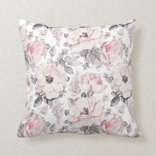 Classic Pink & Grey Pattern Cushion