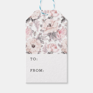Classic Pink & Grey Pattern Gift Tags