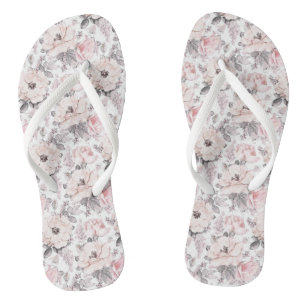 Classic Pink & Grey Pattern Thongs