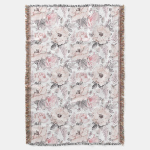 Classic Pink & Grey Pattern Throw Blanket