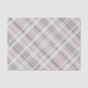 classic pink grey white plaid tissue paper