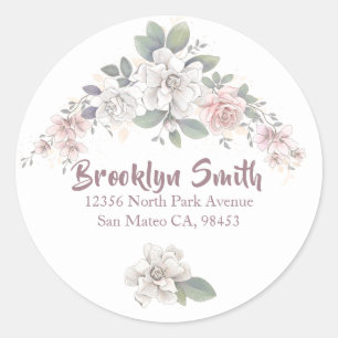 Classic Pink & Ivory Roses Floral Envelope Seal