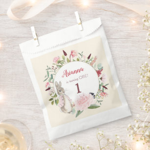 Classic Pink Peter the Rabbit Floral Birthday Favour Bag
