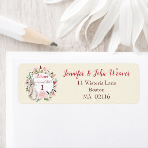 Classic Pink Peter the Rabbit Floral Birthday Return Address Label