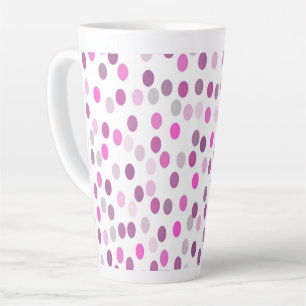Classic Pink Polka Dots on White  Latte Mug