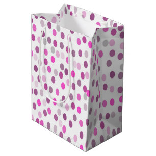 Classic Pink Polka Dots on White Medium Gift Bag