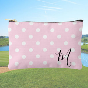 Classic Pink Polka Dots Pattern Makeup or Accessory Pouch