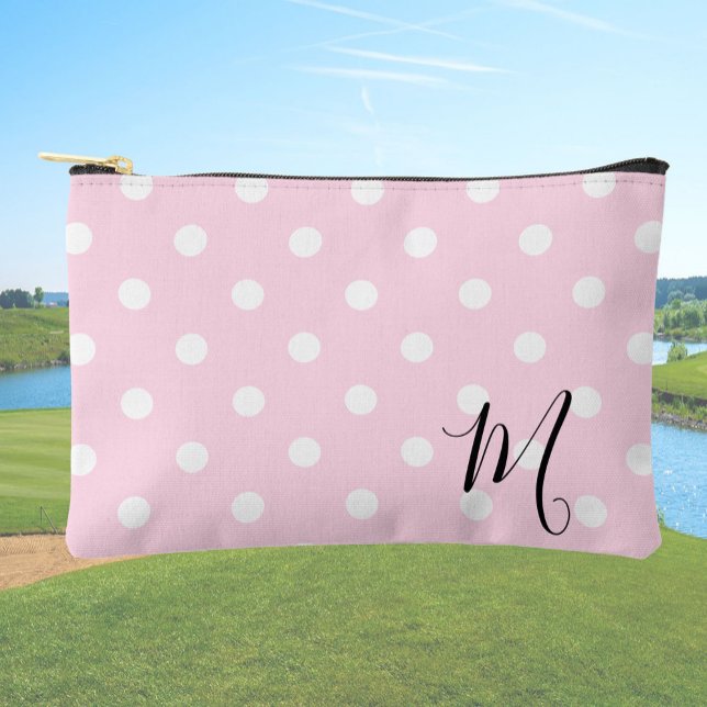 Classic Pink Polka Dots Pattern Makeup or Accessory Pouch (Creator Uploaded)