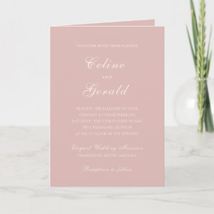 Classic Pink QR Code Elegant Wedding Invitation