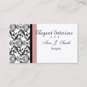 Classic  Pink Retro Lace Damask Patterns Business Card