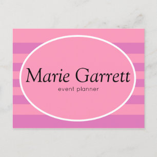 Classic Pink Stripes Marketing Holiday Postcard