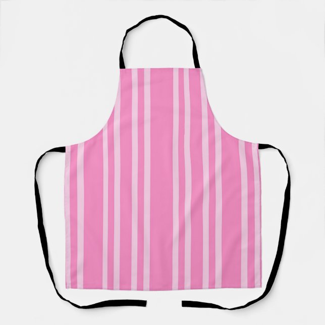 Classic Pink White Stripe Pattern Apron (Front)