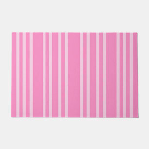 Classic Pink White Stripe Pattern Doormat