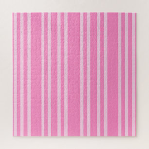 Classic Pink White Stripe Pattern Jigsaw Puzzle