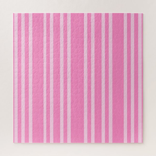 Classic Pink White Stripe Pattern Jigsaw Puzzle (Vertical)