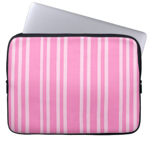 Classic Pink White Stripe Pattern Laptop Sleeve