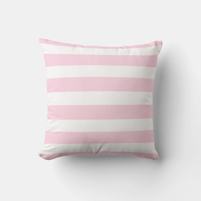 Classic pink white strips cushion (Front)