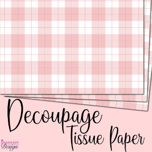 Classic pink white tartan plaid tissue paper
