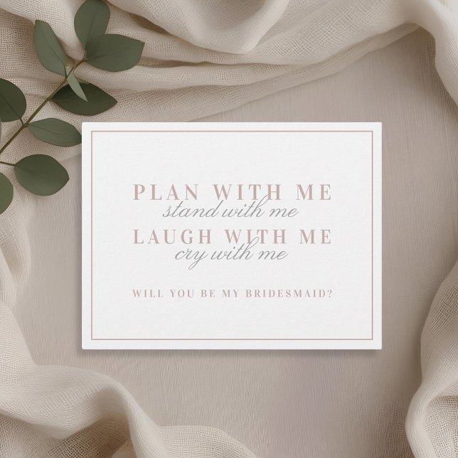 Classic Pink Will You Be My Bridesmaid Invitation Postcard (Creator Uploaded)