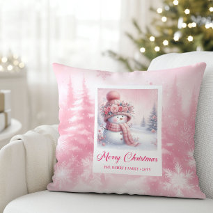 Classic Pinkmas Cozy Winter Forest Kids Gift  Cushion