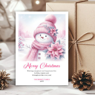 Classic Pinkmas Digital Kids Christmas Greeting  Holiday Card