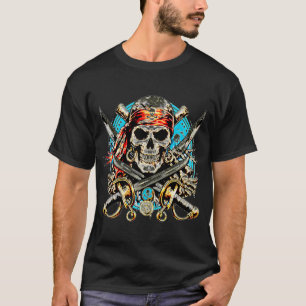 classic pirate skull with crossed swords T-Shirt
