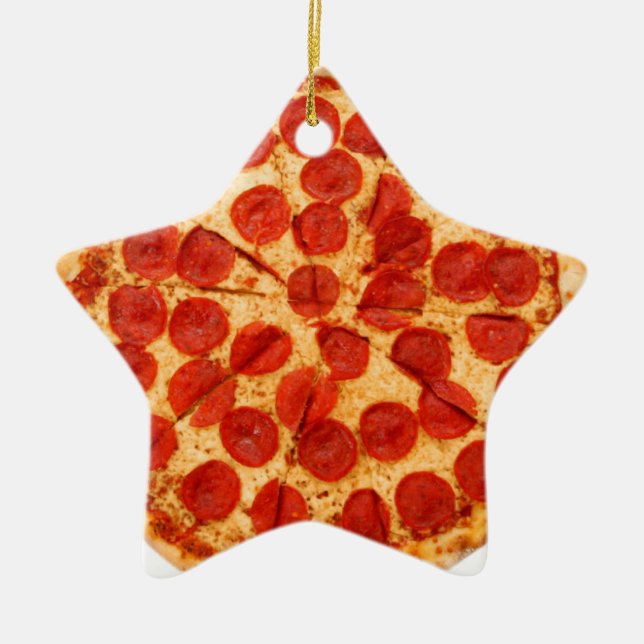 classic pizza lover ceramic tree decoration (Front)