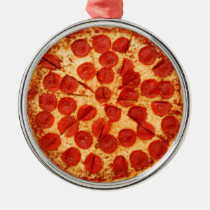 classic pizza lover metal ornament