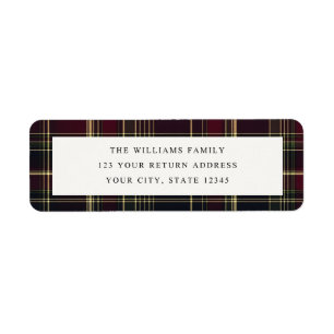 Classic Plaid Christmas Holiday Return Address Label