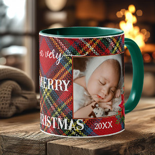 Classic Plaid Christmas Keepsake Photo Mug