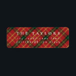 Classic Plaid Christmas Return Address Label<br><div class="desc">Embrace timeless holiday style with our classic Christmas collection featuring a traditional red and green plaid design. Perfect for spreading festive cheer,  these designs evoke warmth and nostalgia,  making them ideal for cards,  invitations,  and seasonal décor. Personalise each item to add a cosy,  classic touch to your holiday celebrations.</div>