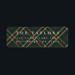 Classic Plaid Christmas Return Address Label<br><div class="desc">Embrace timeless holiday style with our classic Christmas collection featuring a traditional red and green plaid design. Perfect for spreading festive cheer,  these designs evoke warmth and nostalgia,  making them ideal for cards,  invitations,  and seasonal décor. Personalise each item to add a cosy,  classic touch to your holiday celebrations.</div>